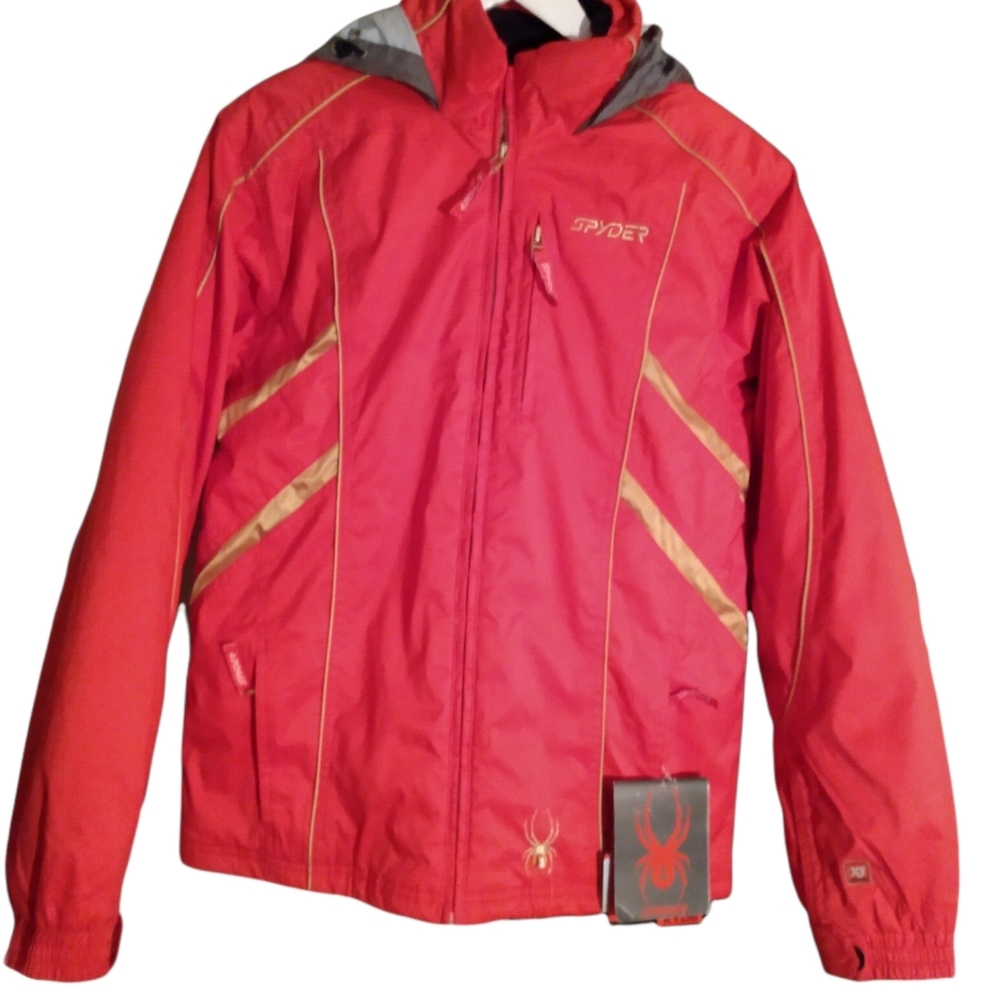 SPYDER NEW Girl's/Women's Red Lighting Jacket with Hood